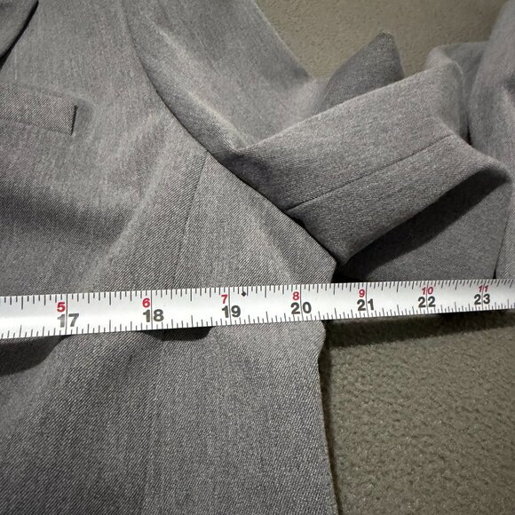 LILYSILK Gray Double Breasted Blazer Gold Buttons Women’s XL Silk Lined - Picture 7 of 9